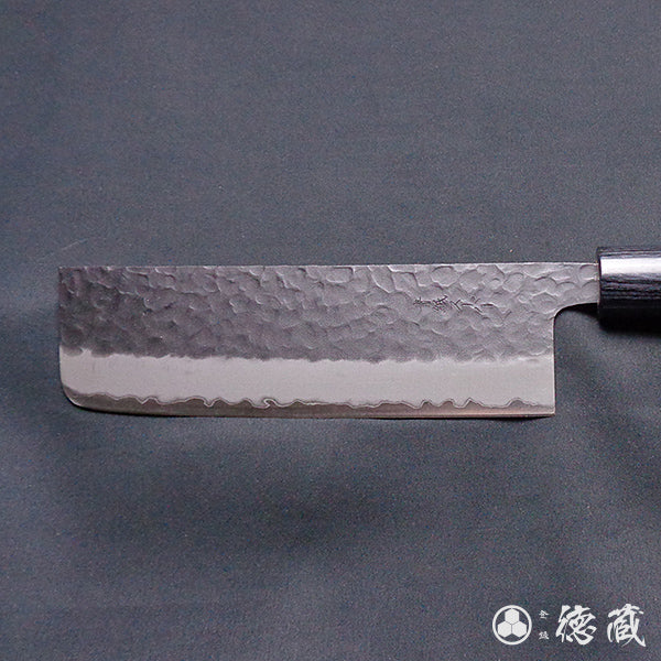 青S 黒肌槌目仕上 菜切包丁 紫檀