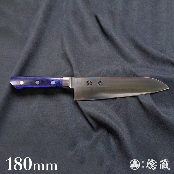AUS8 三徳包丁 青ハンドル