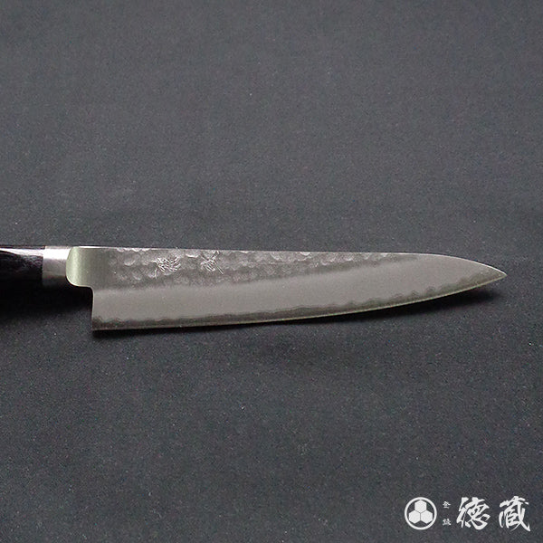 青S 槌目仕上 ペティナイフ 黒ハンドル