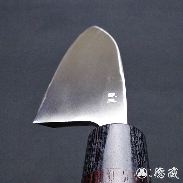 銀三 厚出刃包丁 紫檀柄