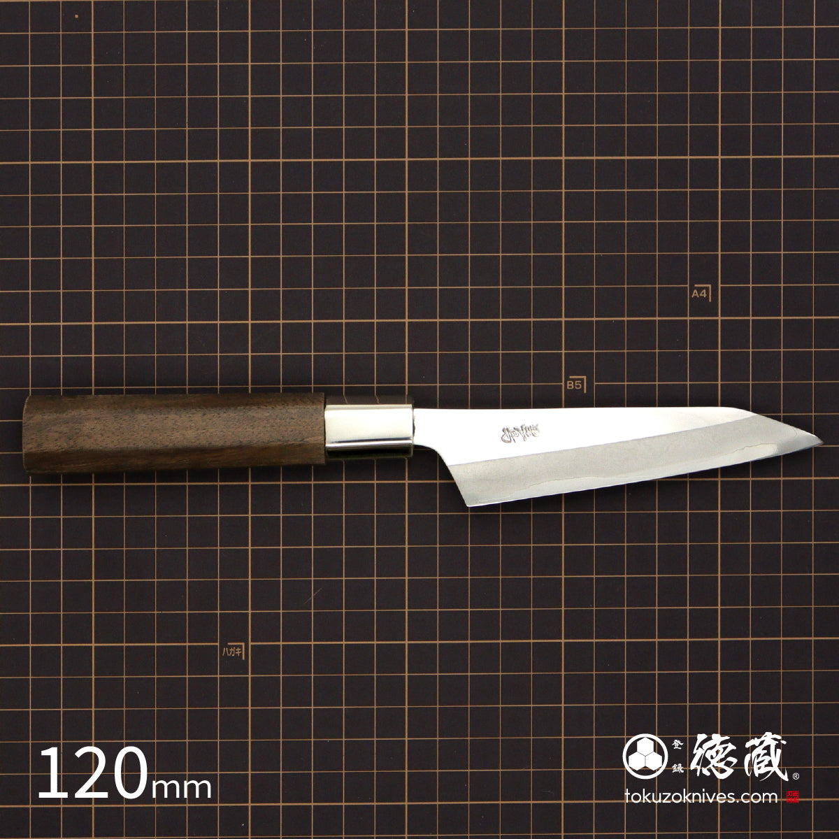 Ginsan (Stainless Silver Steel No. 3）　Petty / Paring Knife　Walnut Octagonal Tensoge Handle