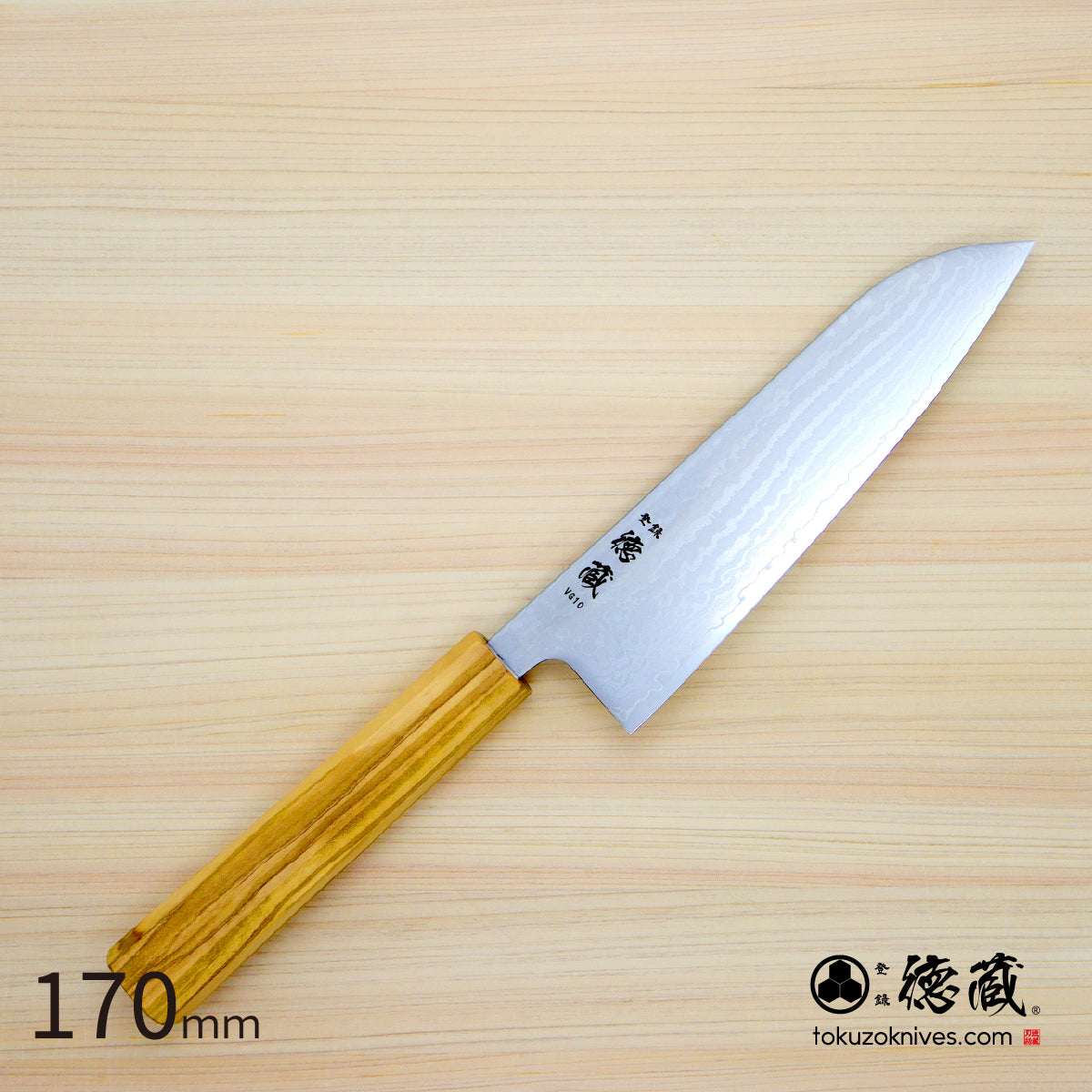 VG10 三徳包丁 ダマスカス オリーブ柄