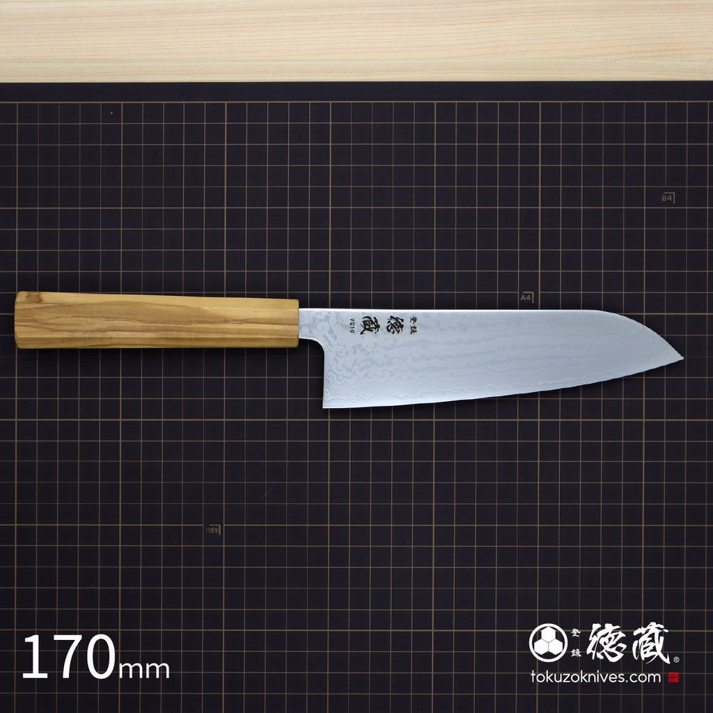 VG10 三徳包丁 ダマスカス オリーブ柄