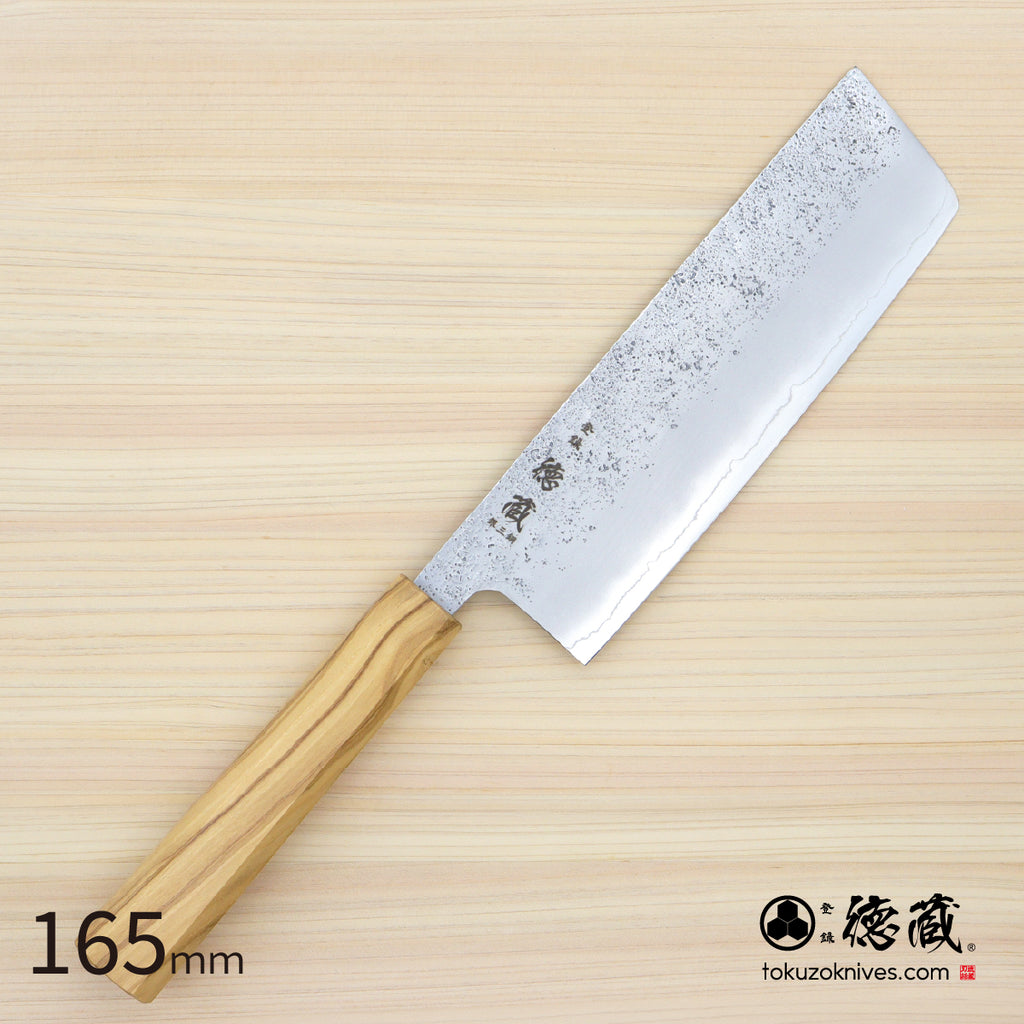 银三 菜刀 梨地打磨 橄榄木柄