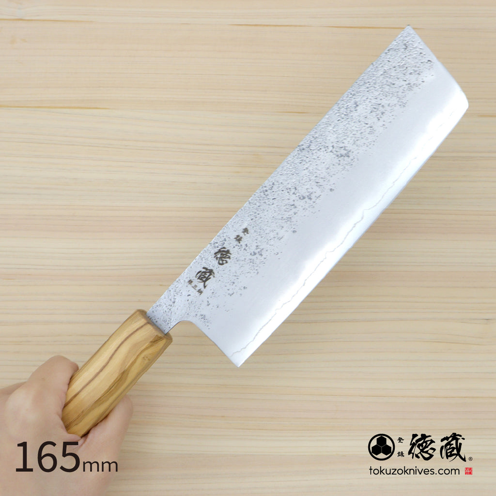 银三 菜刀 梨地打磨 橄榄木柄