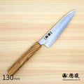 Gin San Petty / Paring Knife   Pearskin Finish Olive Wood Handle