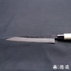 青二 淬火留黑加工 切割刀 朴木手柄