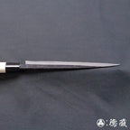 青二 淬火留黑加工 切割刀 朴木手柄