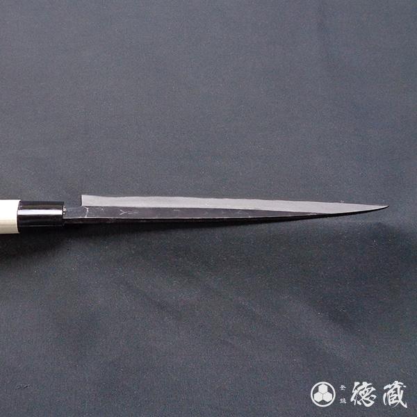 青二 淬火留黑加工 切割刀 朴木手柄