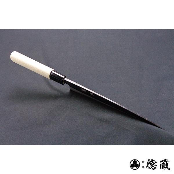 青二 淬火留黑加工 切割刀 朴木手柄
