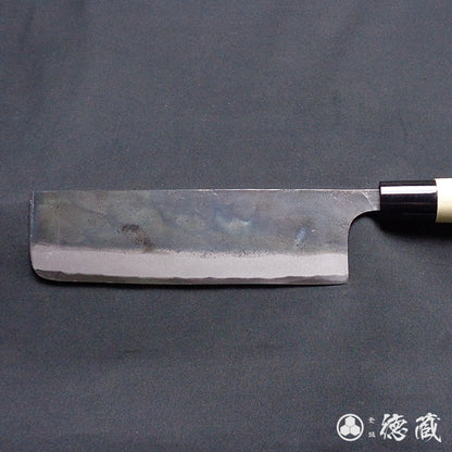 白一　黒打仕上　菜切包丁　朴柄