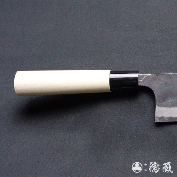 白一　黒打仕上　菜切包丁　朴柄