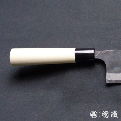 白一　黒打仕上　菜切包丁　朴柄