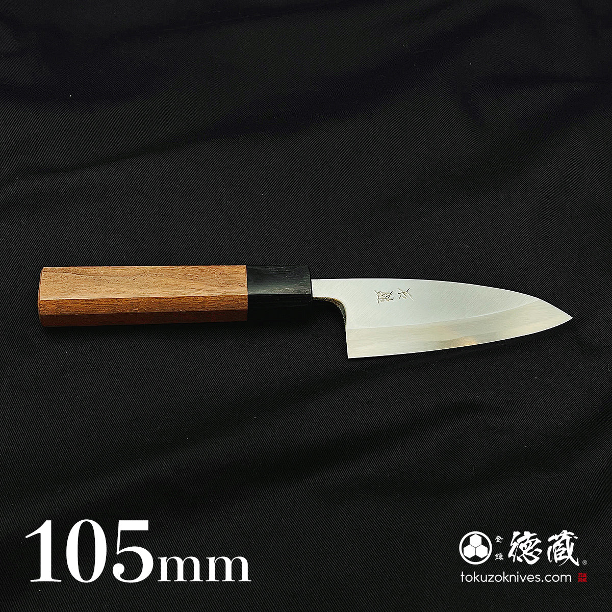 Blue-2  polished finish  Thick Deba-knife  walnuts handle