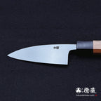 青二 抛光加工 厚切鱼刀 胡桃木手柄