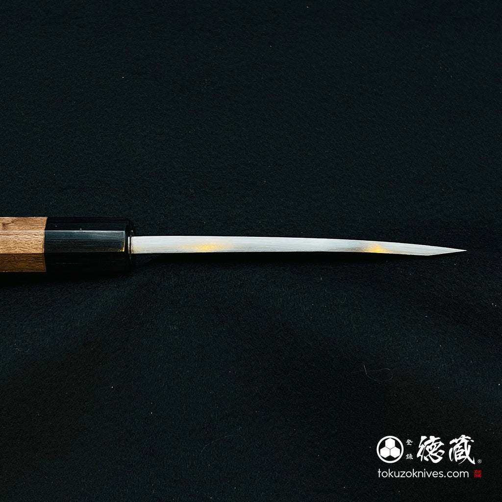 青二 抛光加工 厚切鱼刀 胡桃木手柄