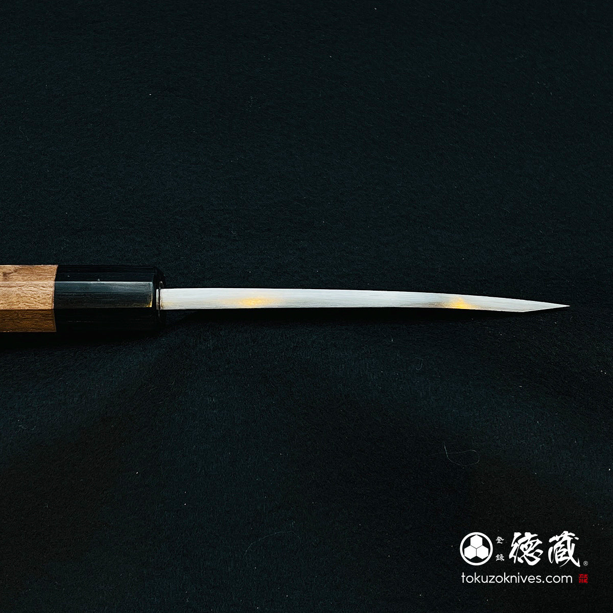 Blue-2  polished finish  Thick Deba-knife  walnuts handle
