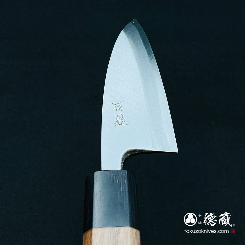 青二 抛光加工 厚切鱼刀 胡桃木手柄