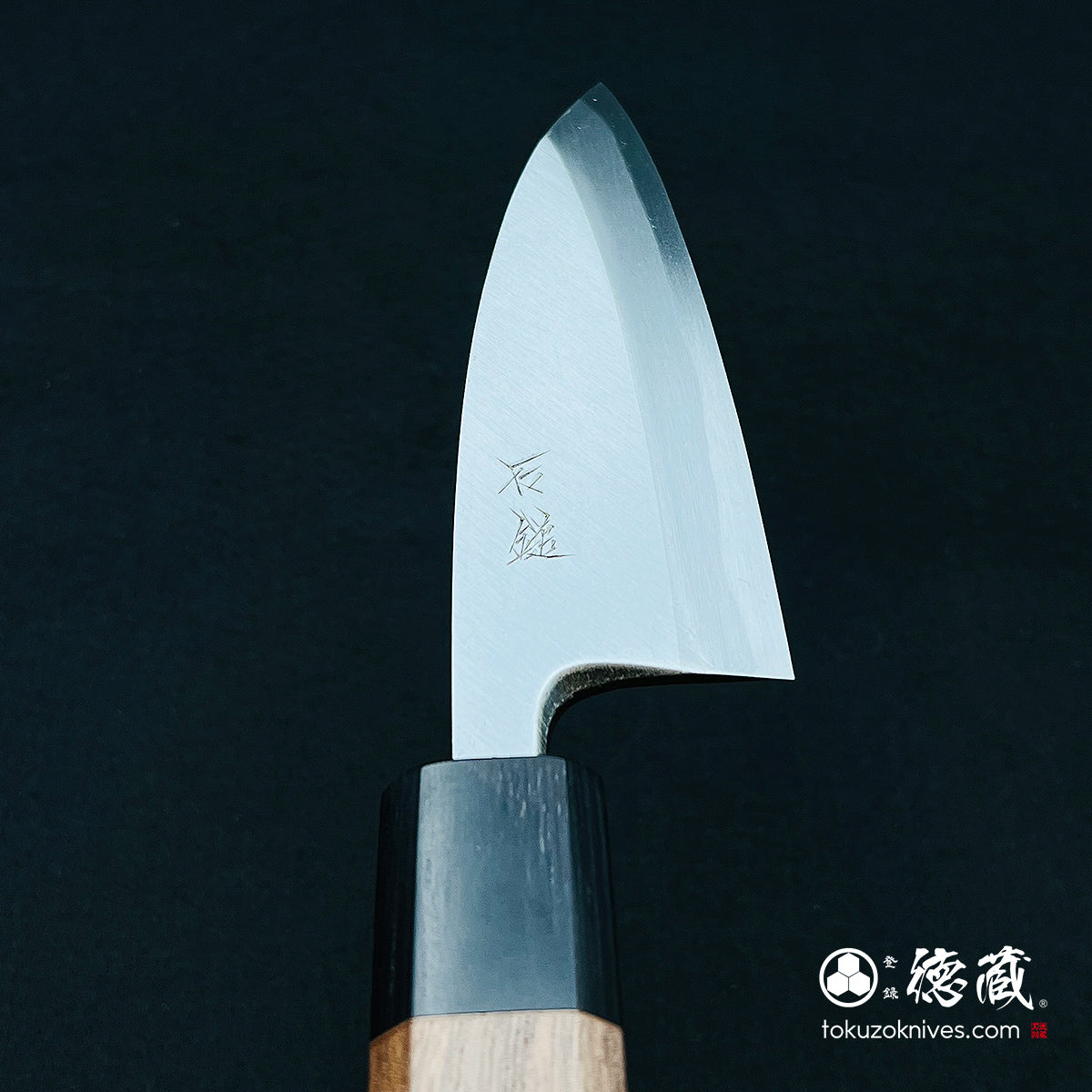 青二 抛光加工 厚切鱼刀 胡桃木手柄