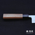 青二 抛光加工 厚切鱼刀 胡桃木手柄