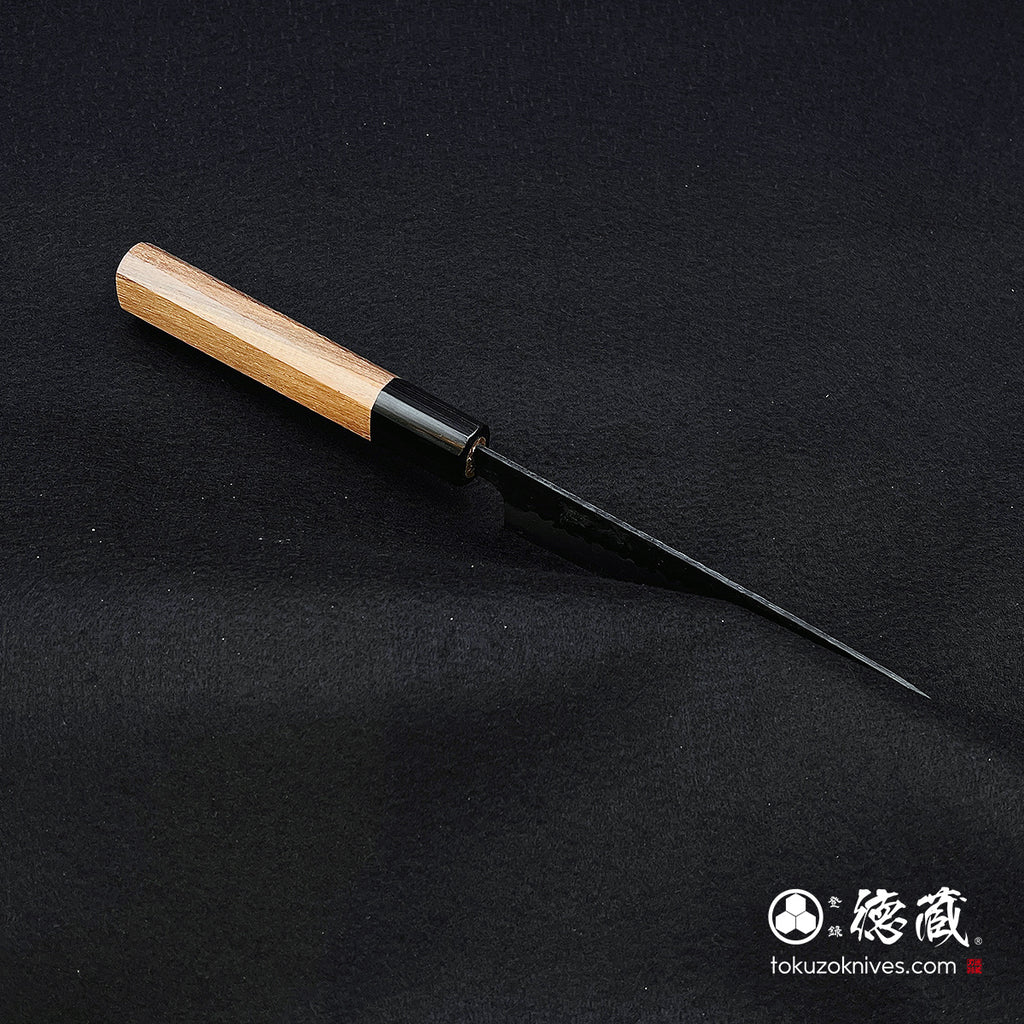 蓝色S小刀胡桃木八角柄