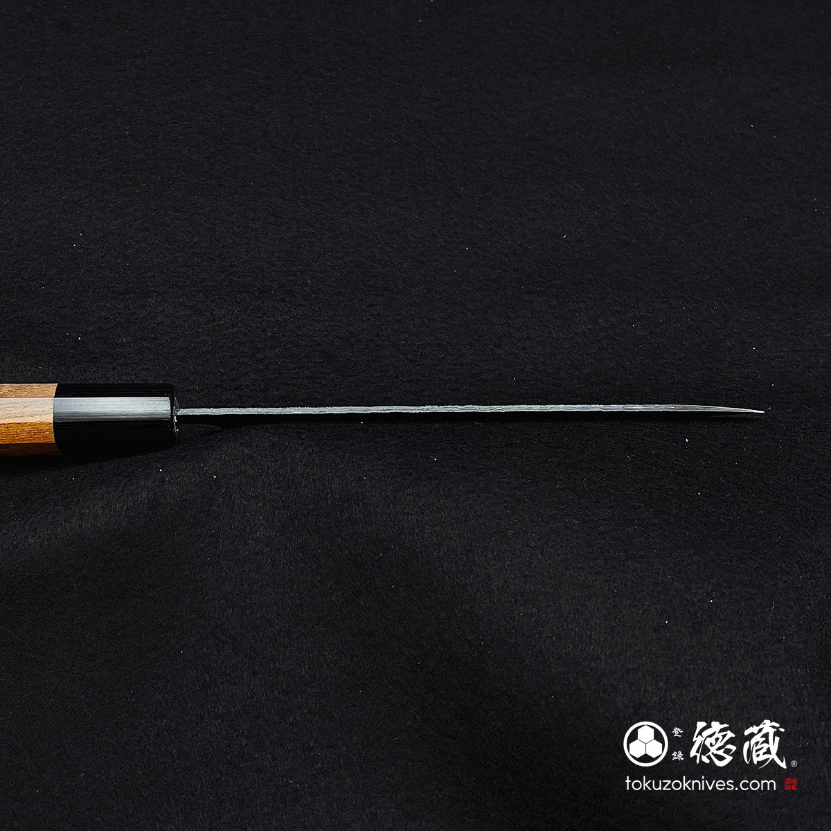 蓝色S小刀胡桃木八角柄