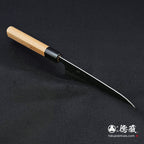 Ginzo 缎面三德刀胡桃木八角形图案