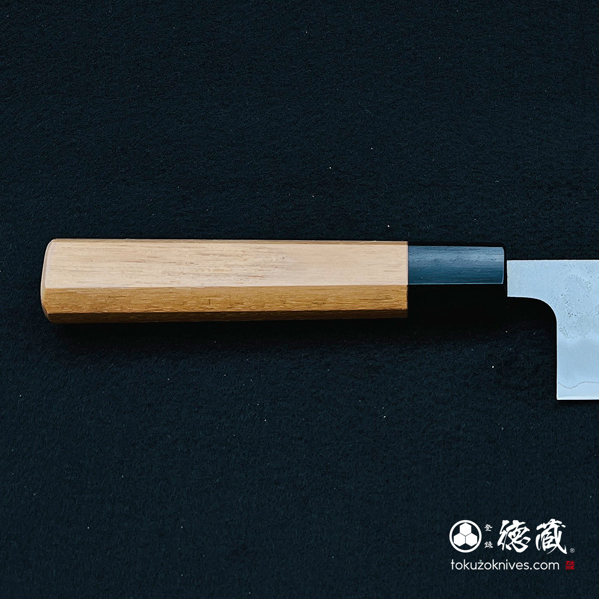 Ginzo 缎面三德刀胡桃木八角形图案