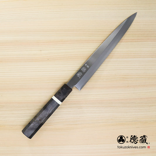 銀三　片刃　柳刃包丁　スタビライズ（白輪）　八角