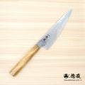 AUS8 SC 三德刀 150mm 梨皮加工 橄榄绿手柄