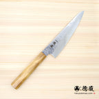 AUS8 SC 三德刀 150mm 梨皮加工 橄榄绿手柄