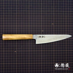 AUS8 SC 三德刀 150mm 梨皮加工 橄榄绿手柄