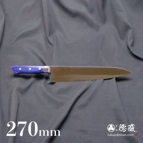 AUS8 镜面抛光 牛刀 青色手柄