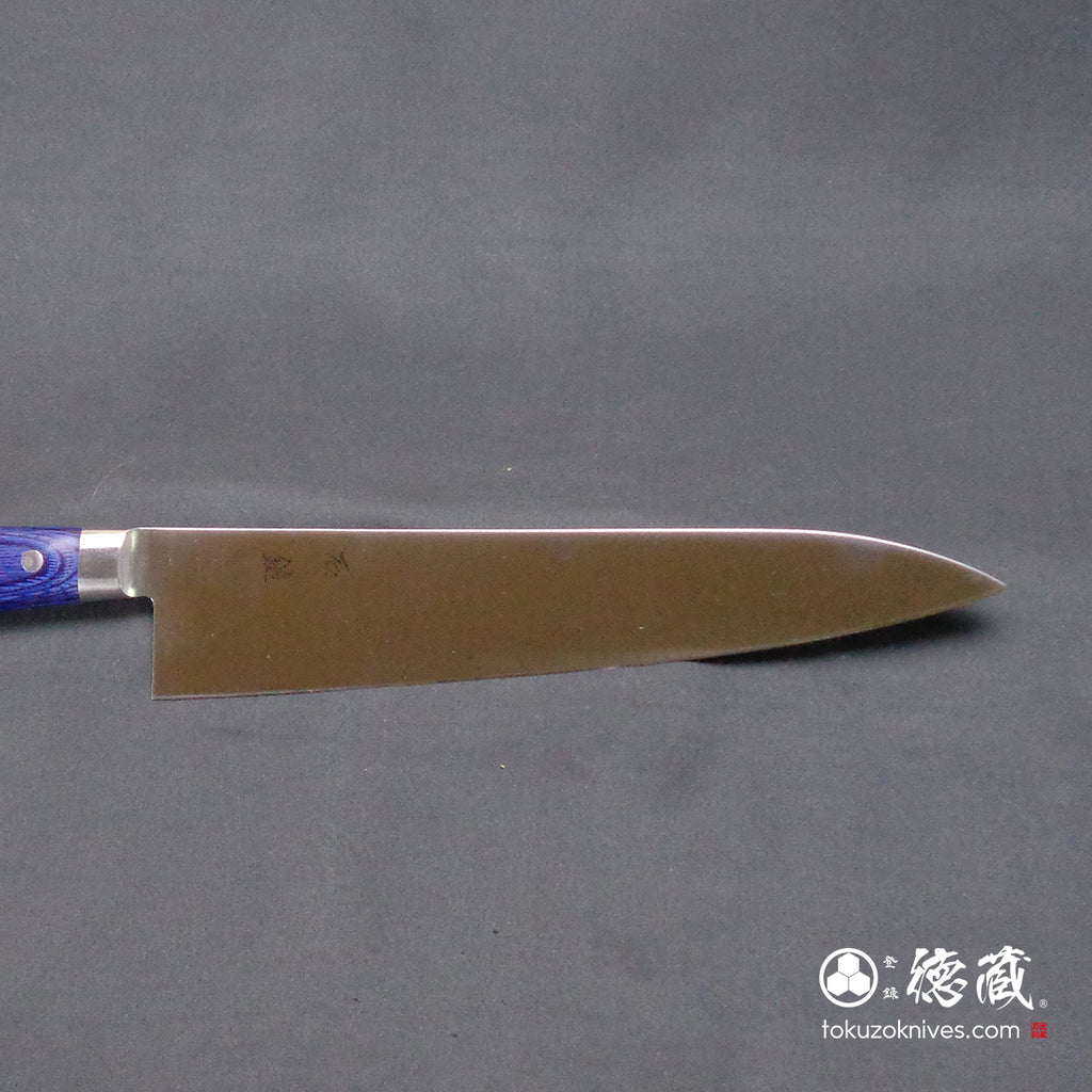 AUS8 镜面抛光 牛刀 青色手柄