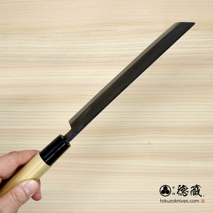 徳蔵　白二　黒打仕上　菜切包丁　朴柄