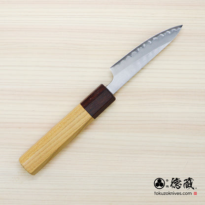 白一　ペティナイフ　ケヤキ八角柄
