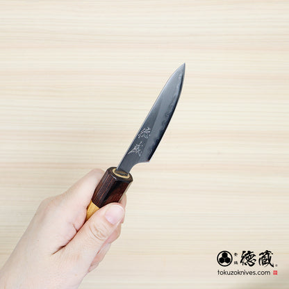 白一　ペティナイフ　ケヤキ八角柄