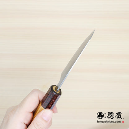 白一　ペティナイフ　ケヤキ八角柄