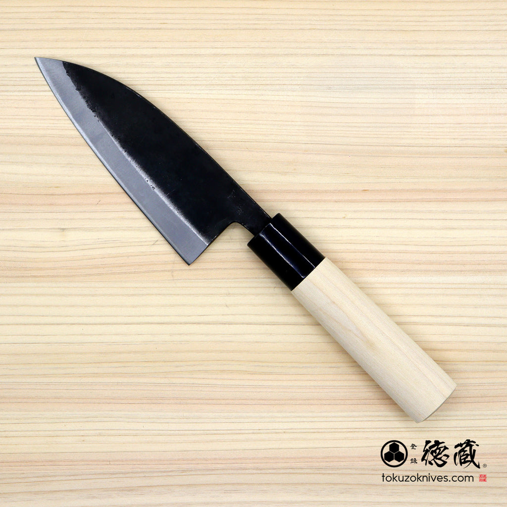 德藏 白二 黑打加工 切鱼刀 朴木手柄