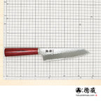 VG10　槌目仕上　切付三徳包丁　赤合板柄