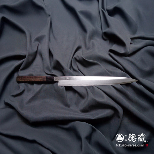 青二　柳刃包丁　紫檀八角柄