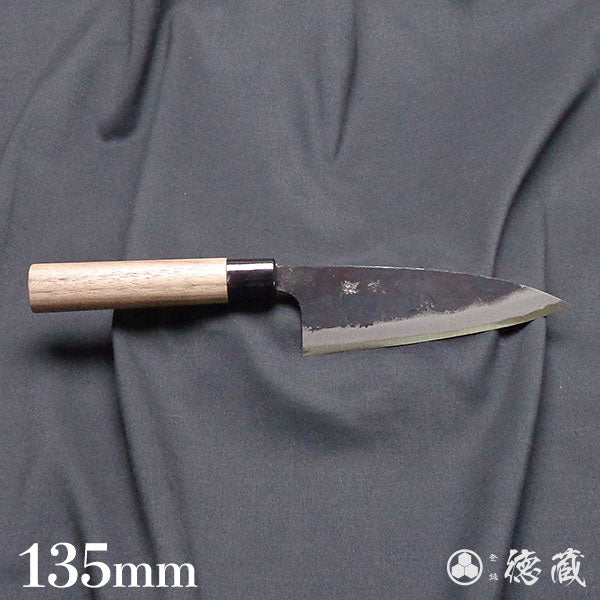 青二 黑面锻造加工 舟行刀　胡桃木手柄