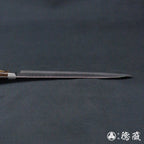 AUS8 锤击/波纹饰面 剑形三德刀 深棕色手柄