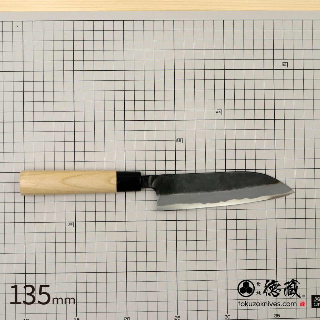 德藏 白钢 淬火留黑加工 三德刀 樱花木柄
