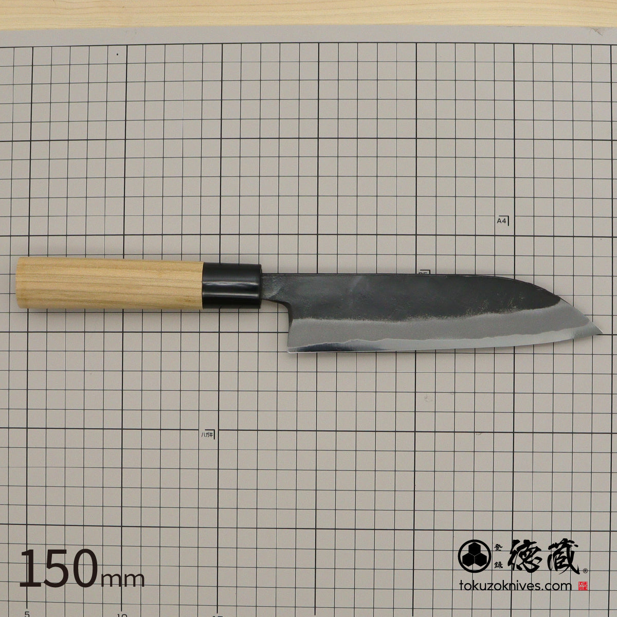 德藏 白钢 淬火留黑加工 三德刀 樱花木柄