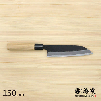 徳蔵　白鋼　黒打仕上　三徳包丁　桜柄