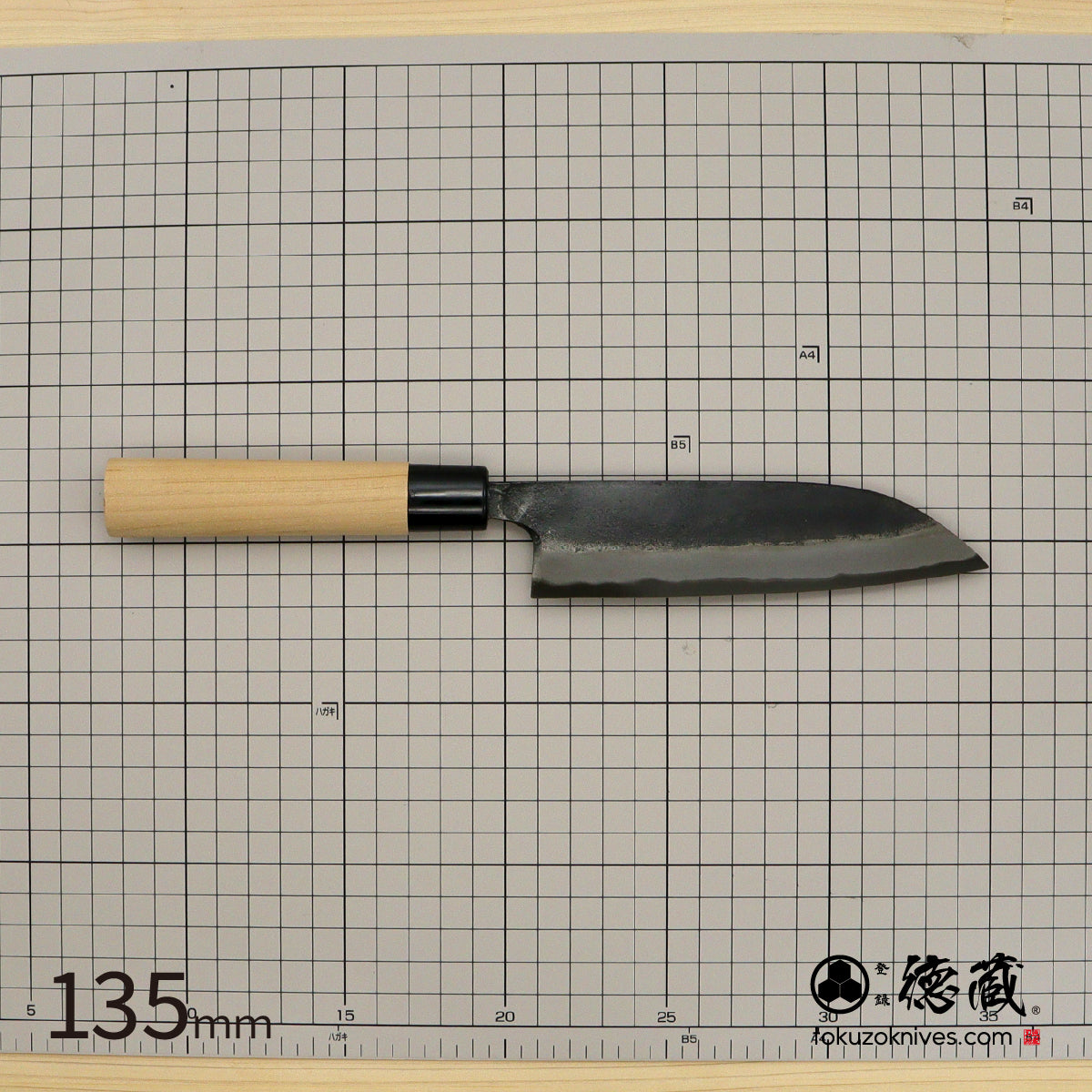 德藏 黑涂 三德刀 白钢 樱花木手柄