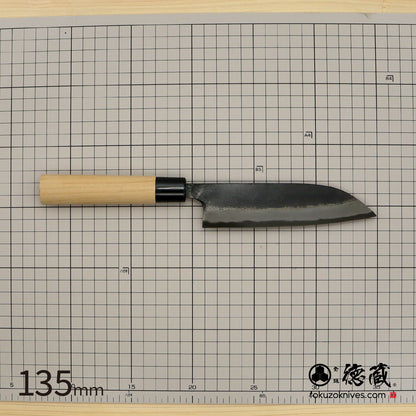 德藏 白钢 黑打厨刀 120mm 樱木柄
