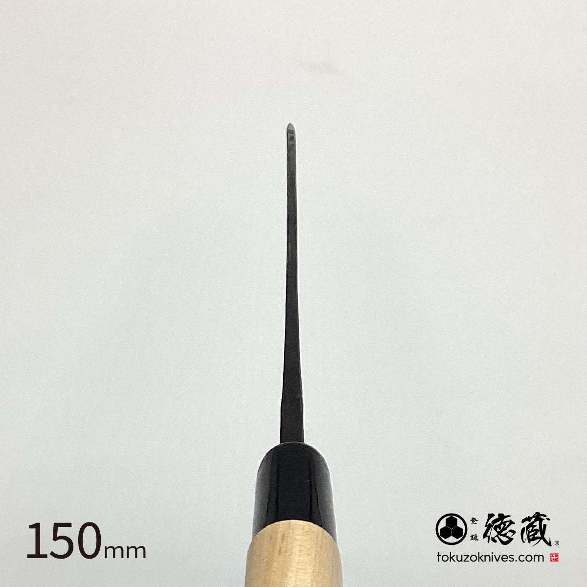 徳蔵 黒打 ペティナイフ 白鋼 黒染 桜柄