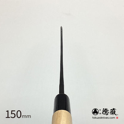 徳蔵 黒打 ペティナイフ 白鋼 黒染 桜柄